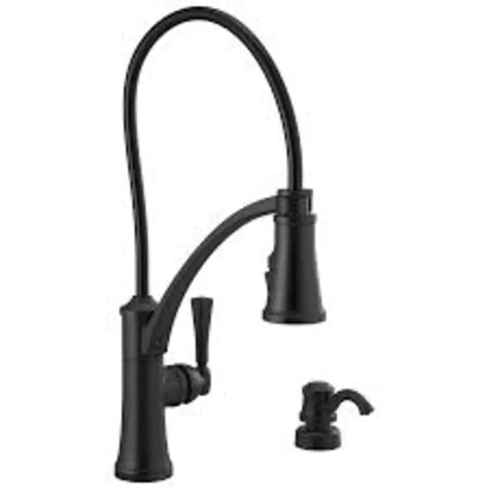 Delta Foundry 1.8 GPM Single Hole Pre-Rinse Pull Down Kitchen Faucet - Includes Soap Dispenser and Escutcheon