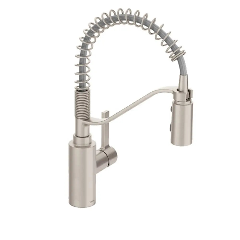 Moen Genta LX 1.5 GPM Single Hole Pre-Rinse Pull Down Kitchen Faucet with Duralock, Duralast, and PowerBoost Technologies - Includes Escutcheon