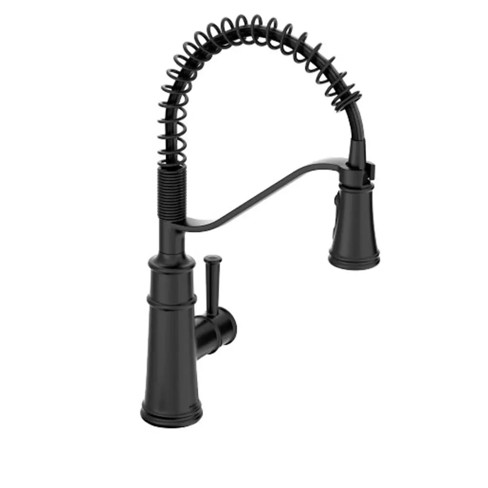 Moen Belfield 1.5 GPM Single Hole Pre-Rinse Pull Down Kitchen Faucet with Duralock, Duralast, and PowerBoost Technologies - Includes Escutcheon