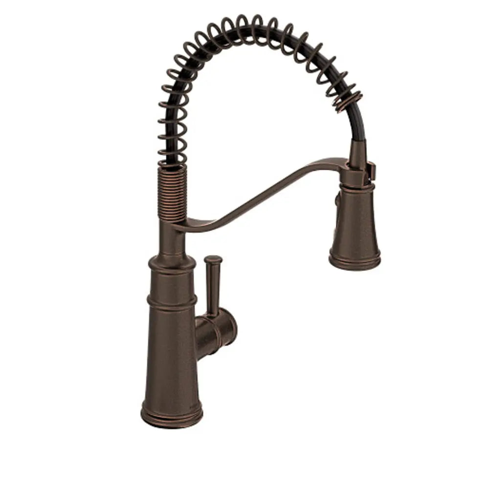 Moen Belfield 1.5 GPM Single Hole Pre-Rinse Pull Down Kitchen Faucet with Duralock, Duralast, and PowerBoost Technologies - Includes Escutcheon