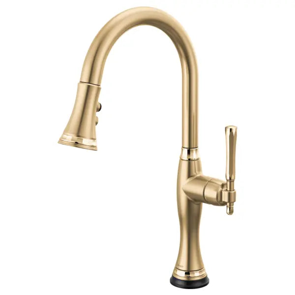 Brizo Tulham 1.8 GPM Single Hole Pull Down Kitchen Faucet with On/Off Touch Activation and Magnetic Docking Spray Head