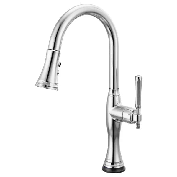Brizo Tulham 1.8 GPM Single Hole Pull Down Kitchen Faucet with On/Off Touch Activation and Magnetic Docking Spray Head