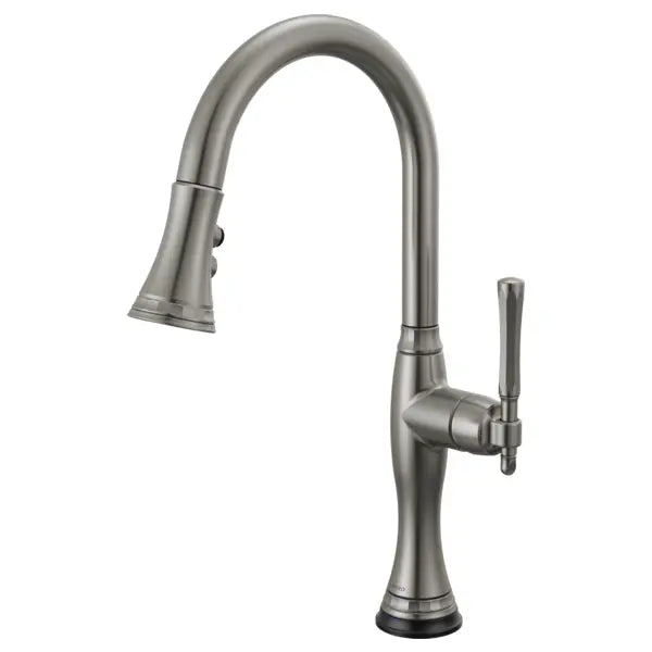 Brizo Tulham 1.8 GPM Single Hole Pull Down Kitchen Faucet with On/Off Touch Activation and Magnetic Docking Spray Head