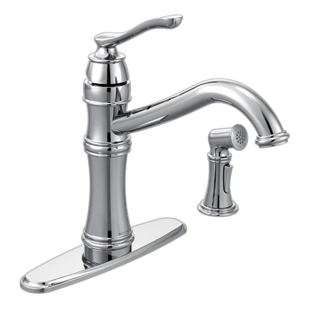 Moen Belfield1.5 GPM High-Arc Single Handle Kitchen Faucet with Side Spray - Power Clean Technology