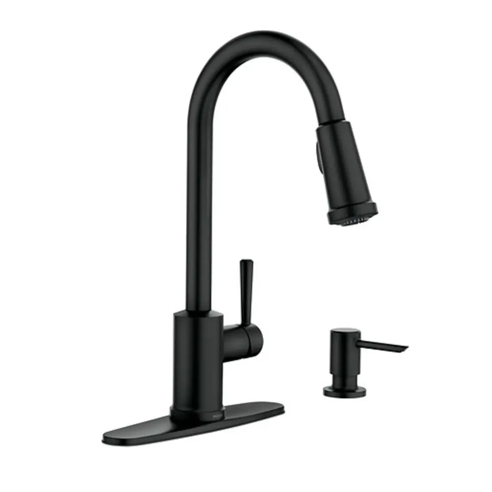 Moen Indi Pullout Spray High-Arc Kitchen Faucet - Includes Soap Dispenser