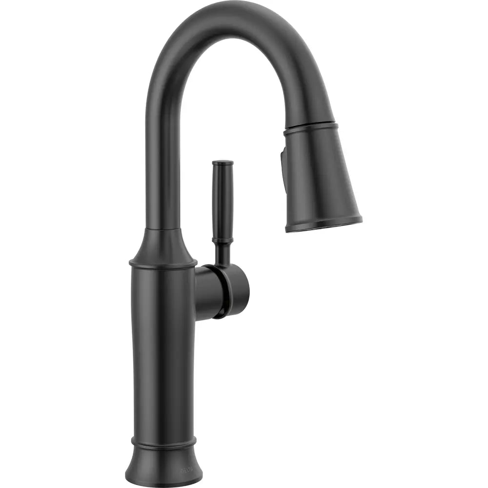 Delta Renaldi 1.8 GPM Single Hole Pull Down Touchless Bar Faucet with Touch2O Touch-Clean and MagnaTite Docking