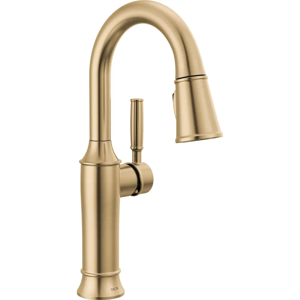 Delta Renaldi 1.8 GPM Single Hole Pull Down Touchless Bar Faucet with Touch2O Touch-Clean and MagnaTite Docking