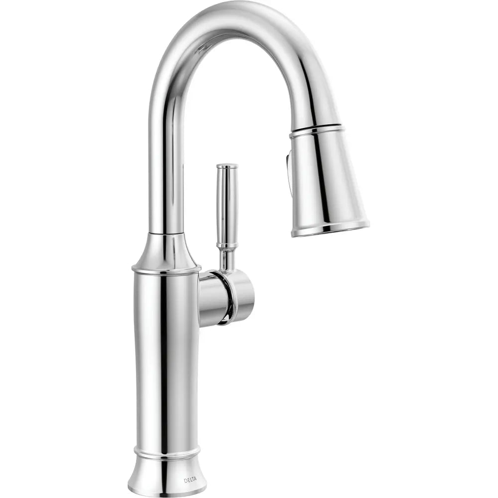 Delta Renaldi 1.8 GPM Single Hole Pull Down Touchless Bar Faucet with Touch2O Touch-Clean and MagnaTite Docking