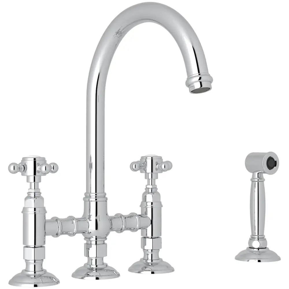 Rohl San Julio 1.5 GPM Widespread Bridge Kitchen Faucet - Includes Side Spray