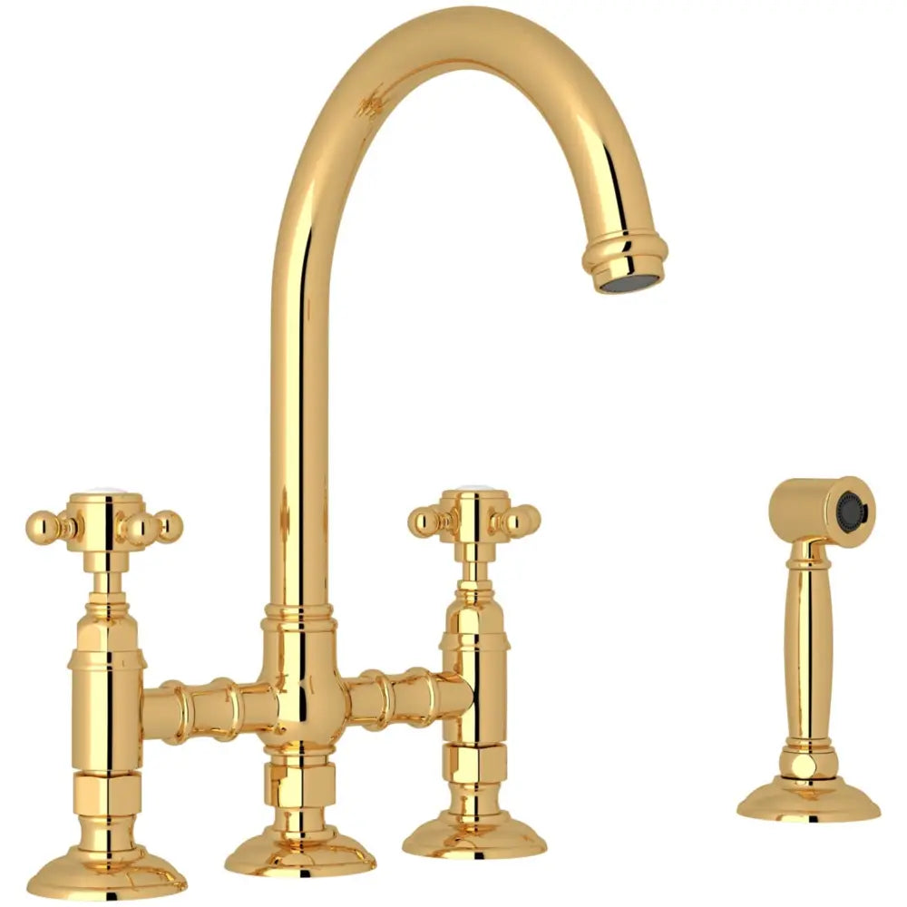 Rohl San Julio 1.5 GPM Widespread Bridge Kitchen Faucet - Includes Side Spray