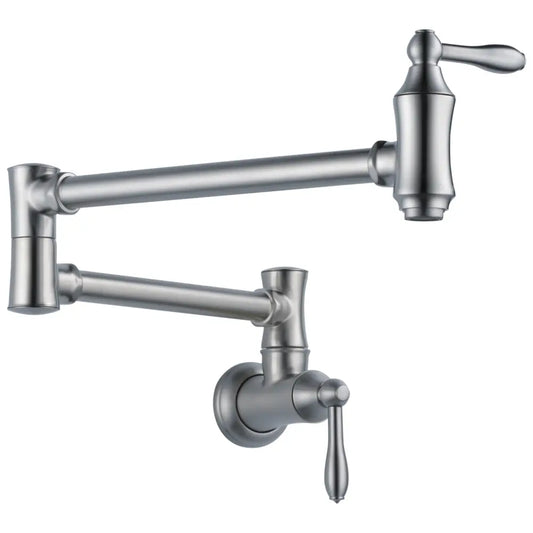 Delta Traditional Wall Mounted Pot Filler with Dual Swing Joints and 24" Extension - Includes Lifetime Warranty