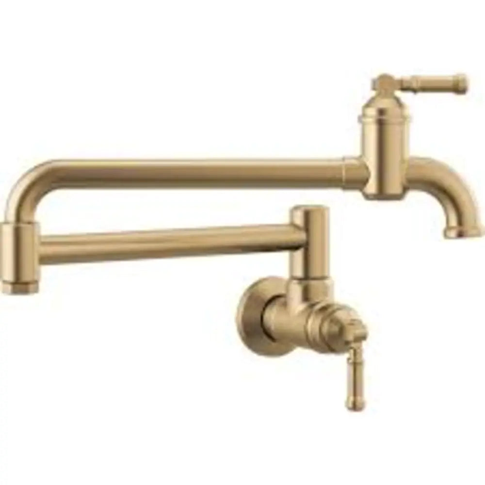 Delta Broderick 4 GPM Wall Mounted Double Handle Pot Filler Faucet with Brass Handles