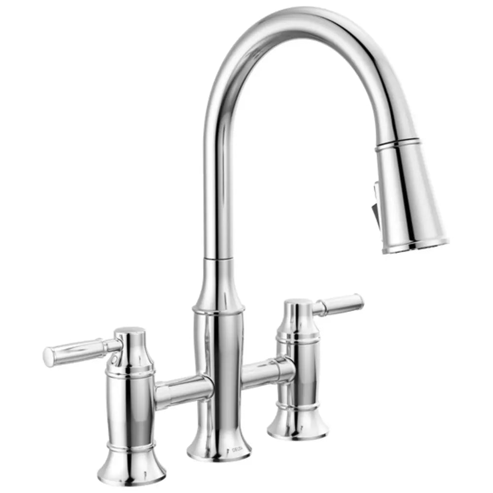 Delta Renaldi 1.8 GPM Bridge Pull Down Kitchen Faucet