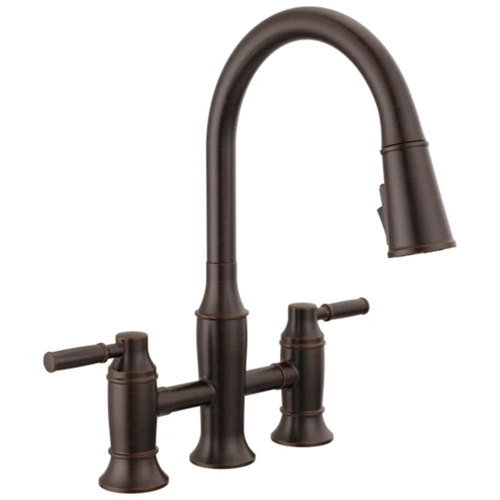 Delta Renaldi 1.8 GPM Bridge Pull Down Kitchen Faucet