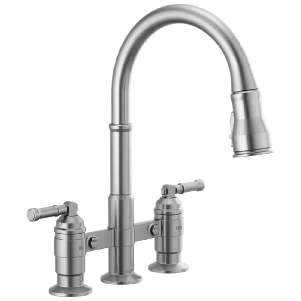 Delta Broderick 1.8 GPM Widespread Bridge Pull Down Kitchen Faucet