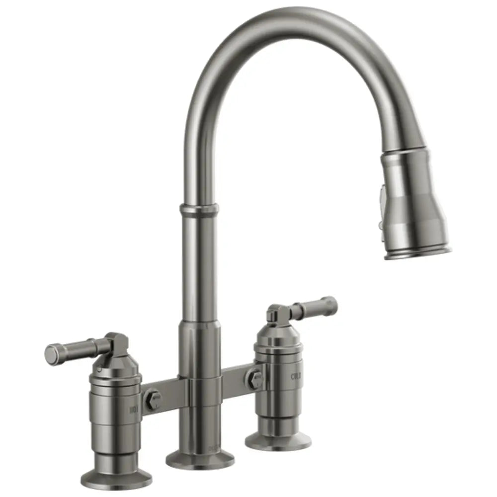 Delta Broderick 1.8 GPM Widespread Bridge Pull Down Kitchen Faucet