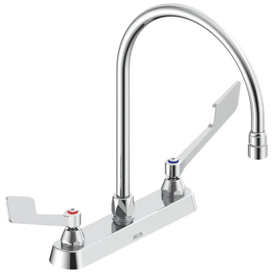 Delta Commercial Kitchen Faucet with Wrist Blade Handles