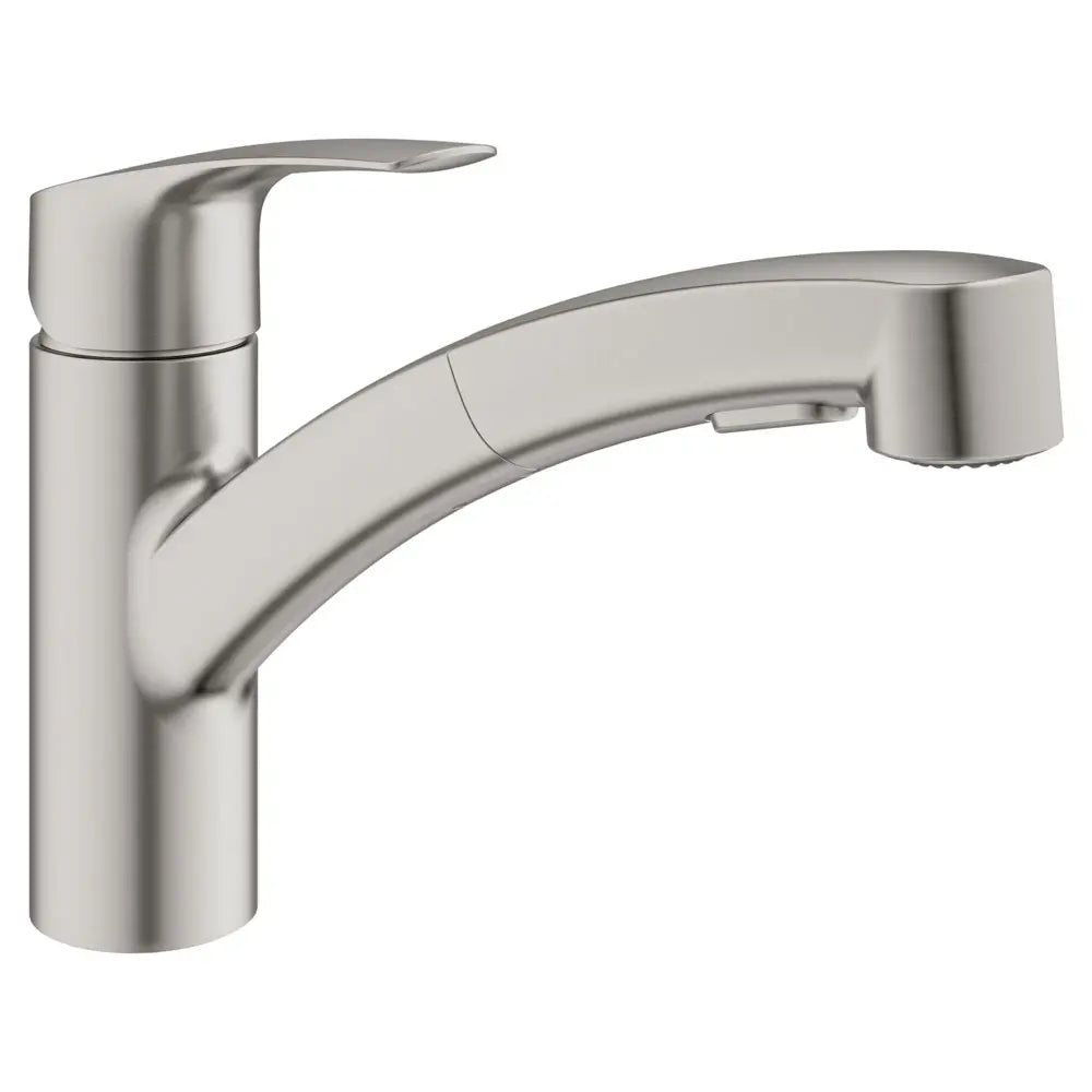 Grohe Elberon Single Handle Single Hole Pull-Down Kitchen Faucet with SilkMove Cartridge & Locking Dual Spray Control - Includes Escutcheon Plate