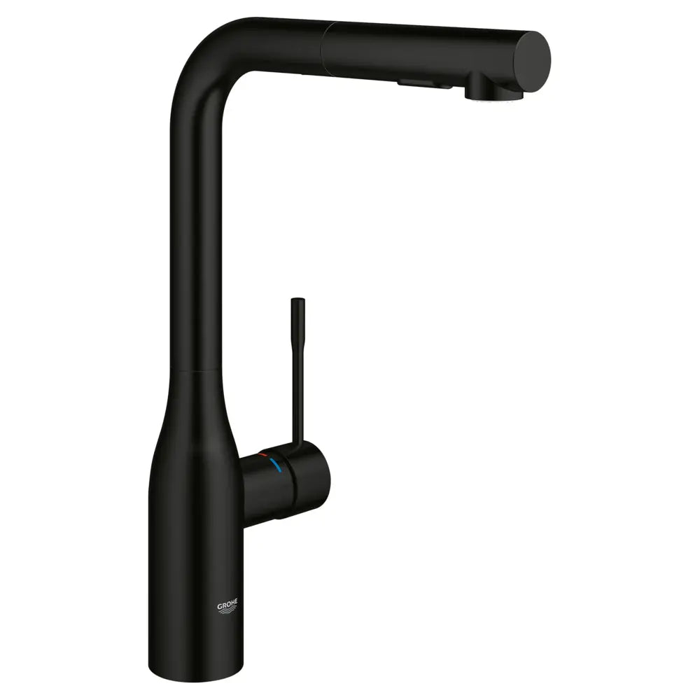 Grohe Essence 1.75 GPM Single Hole Pull Out Kitchen Faucet with Dual Spray, SpeedClean, EasyDoc, and SilkMove Technology