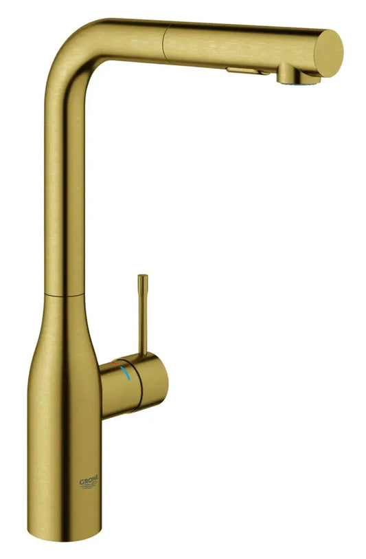 Grohe Essence 1.75 GPM Single Hole Pull Out Kitchen Faucet with Dual Spray, SpeedClean, EasyDoc, and SilkMove Technology