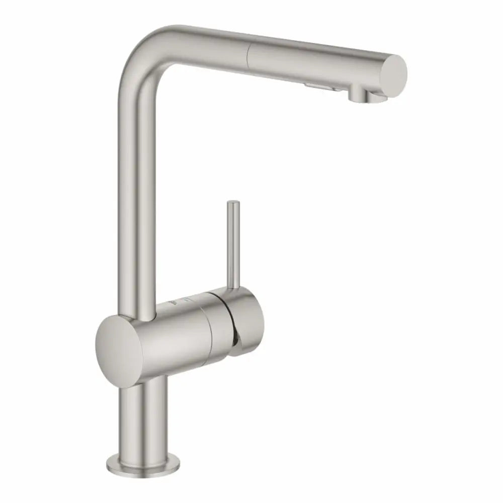 Grohe Concetto Pull-Out Kitchen Faucet and Foot Control Adapter Kit Combo with 2-Function Locking Sprayer