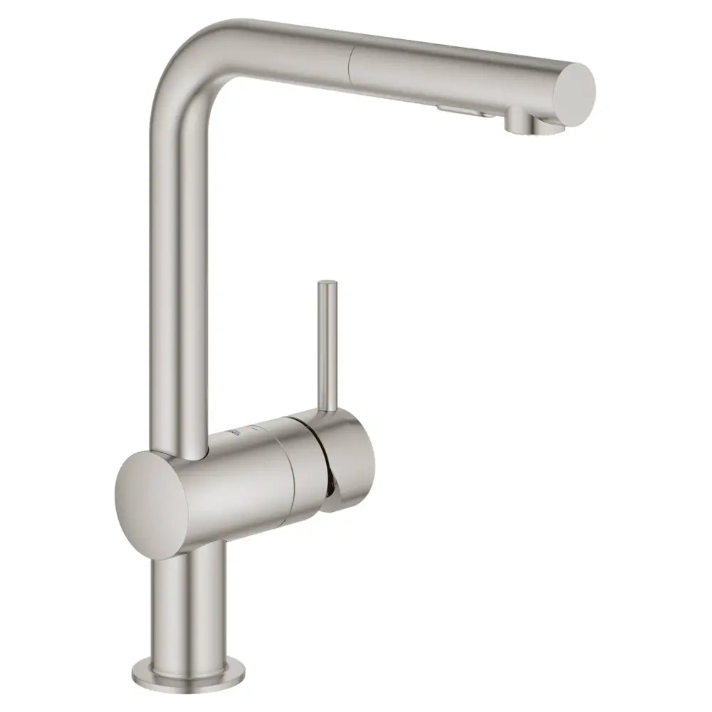 Grohe Minta Pull-Out Kitchen Faucet and Foot Control Adapter Kit Combo with 2-Function Toggle Sprayer
