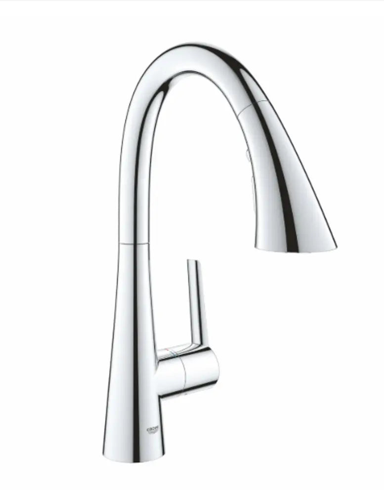 Grohe Zedra Pull-Down Bar Faucet and Foot Control Adapter Kit Combo with 3-Function Toggle Sprayer