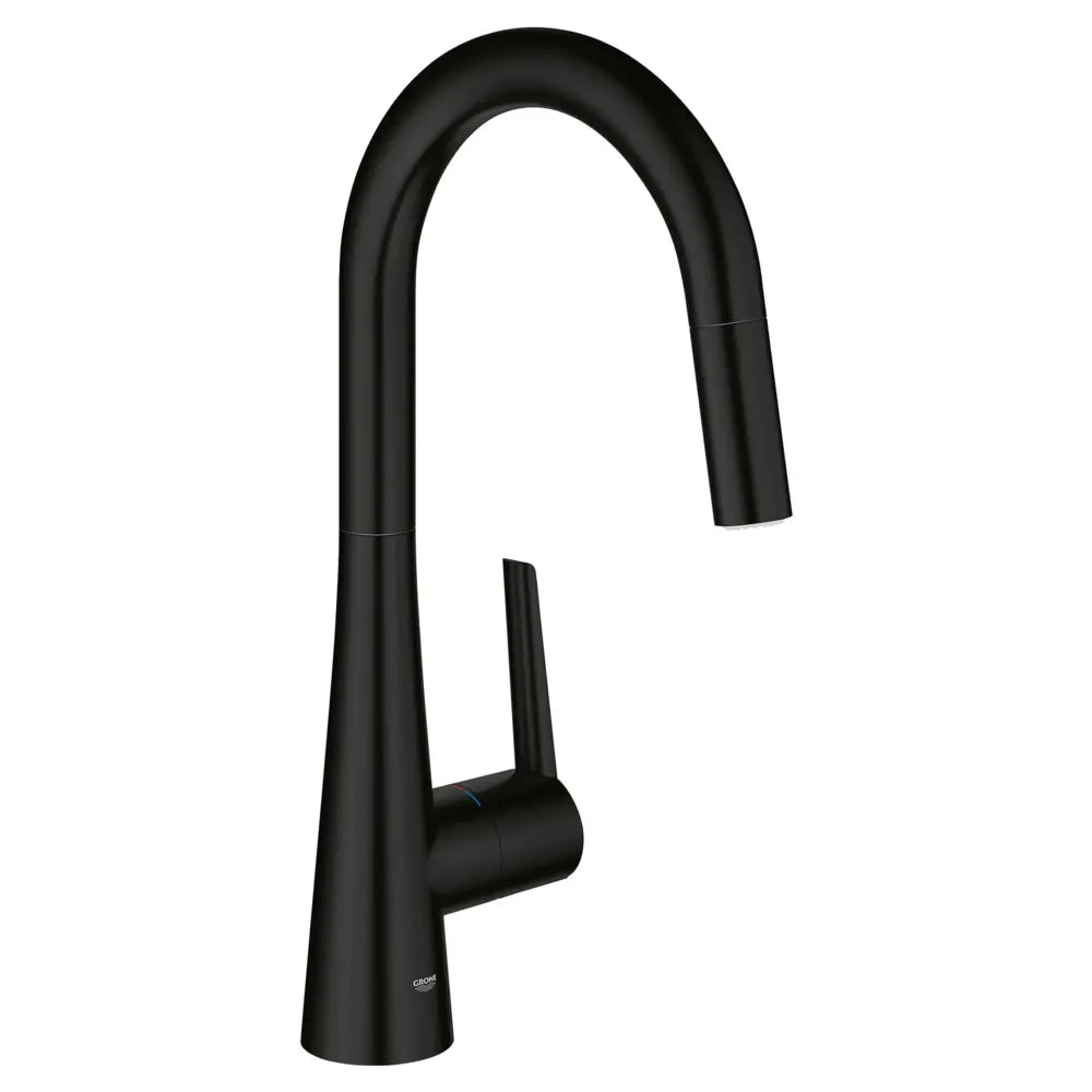 Grohe Zedra 1.75 GPM Single Hole Pull Down Kitchen Faucet with SilkMove Technology