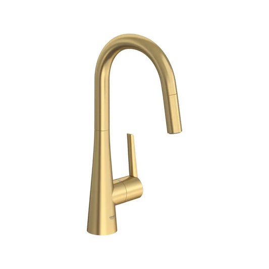 Grohe Zedra 1.75 GPM Single Hole Pull Down Kitchen Faucet with SilkMove Technology