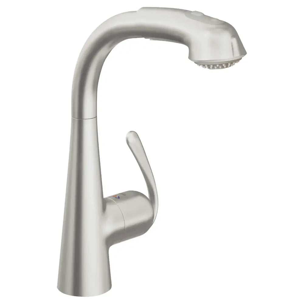 Grohe Zedra Pull-Out Kitchen Faucet and Foot Control Adapter Kit Combo with 2-Function Toggle Sprayer