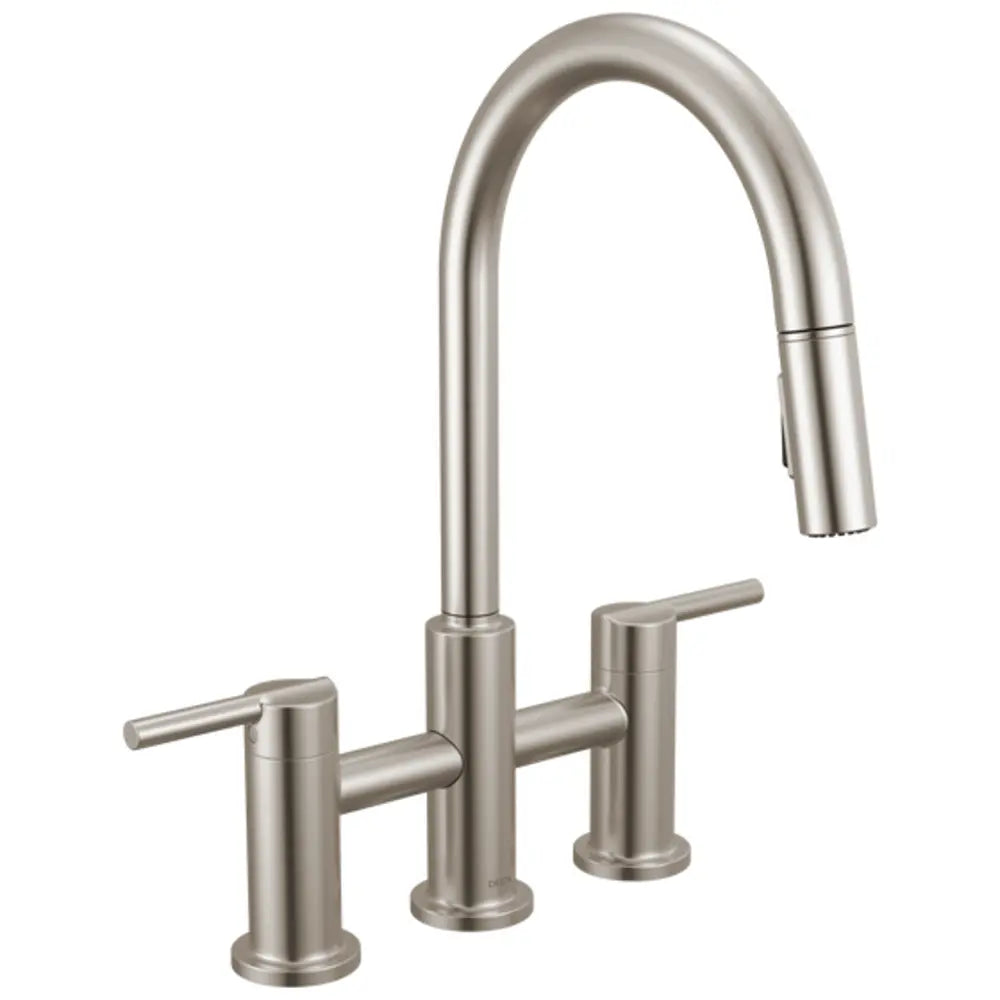 Delta Nicoli 1.8 GPM Single Hole Pull Down Bridge Kitchen Faucet
