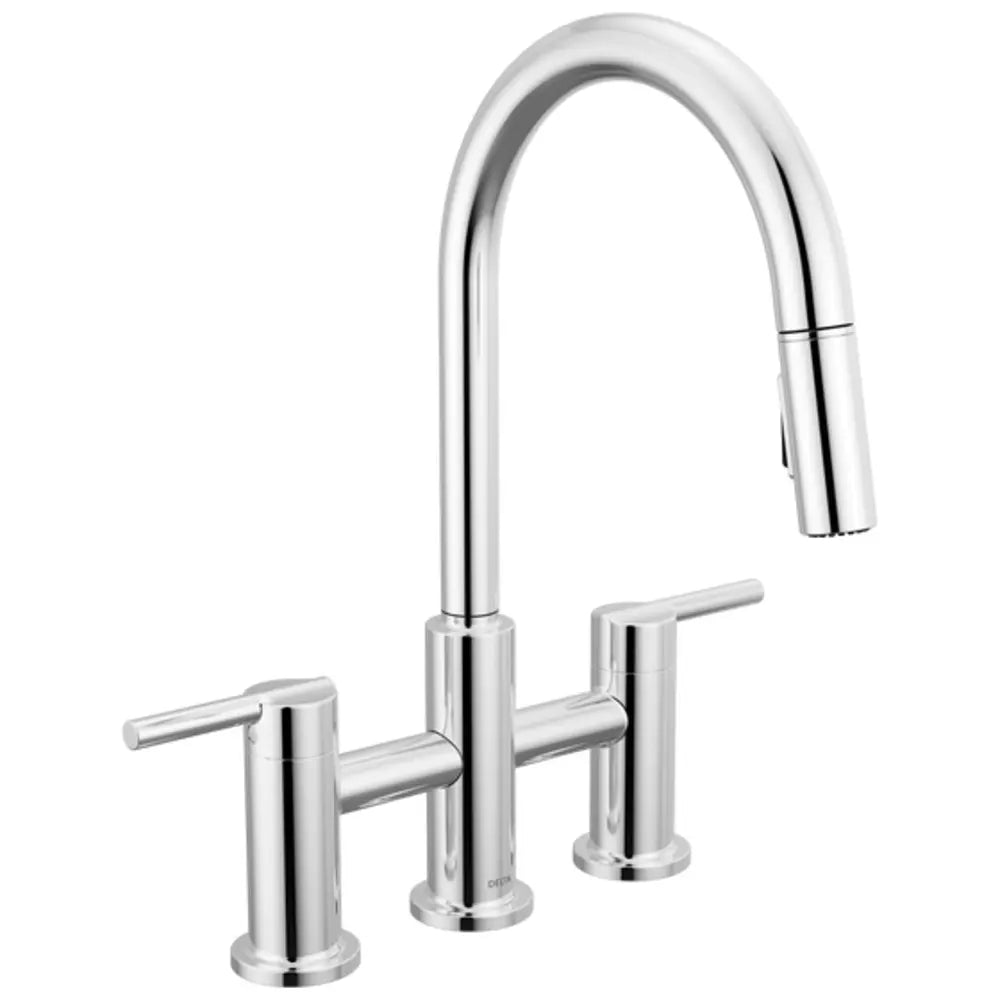 Delta Nicoli 1.8 GPM Single Hole Pull Down Bridge Kitchen Faucet