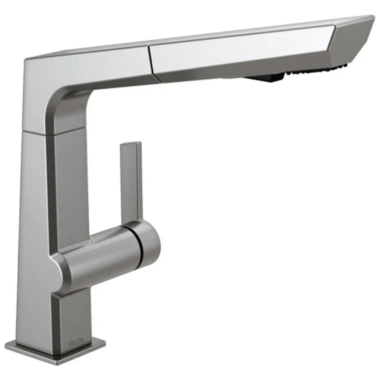 Delta Pivotal 1.8 GPM Single Hole Pull Out Kitchen Faucet with DIAMOND Seal® and Touch-Clean® Technology