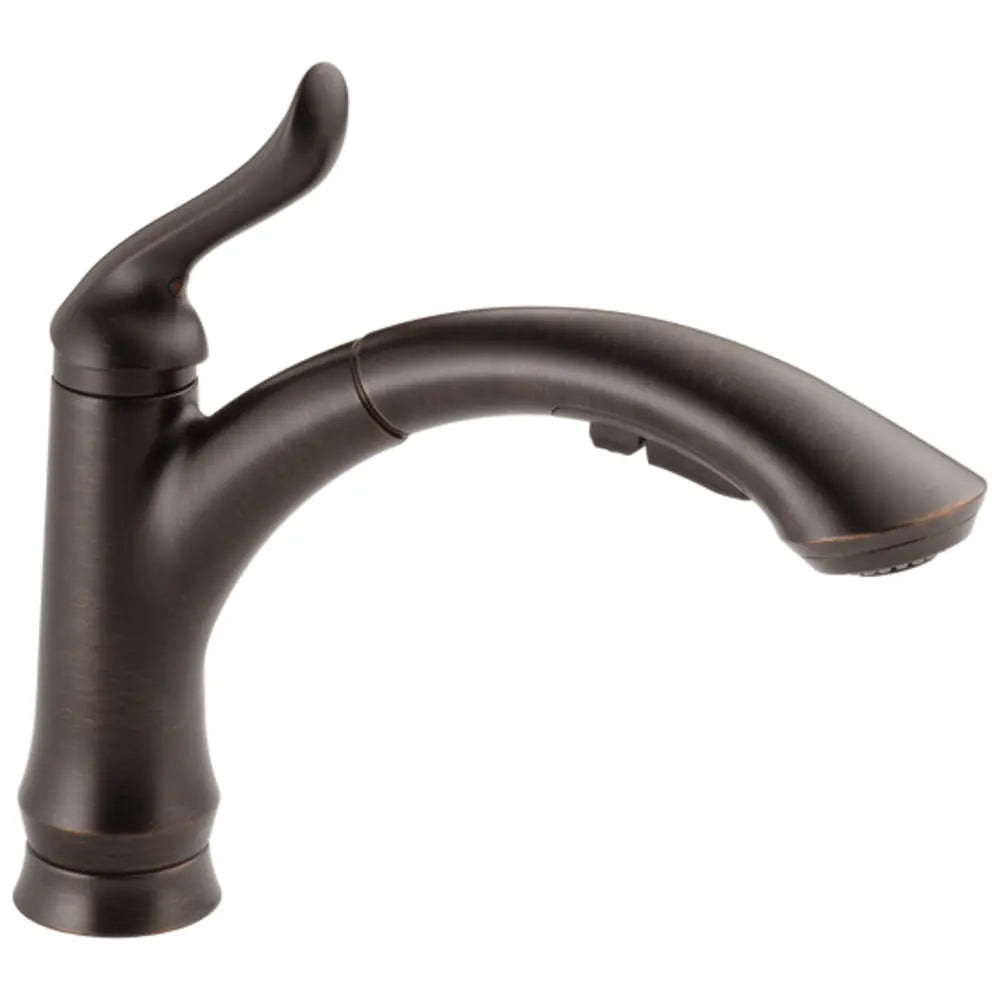 Delta Linden Pull-Out Kitchen Faucet with Temporary Flow Increase and Soap/Lotion Dispenser - Includes Lifetime Warranty