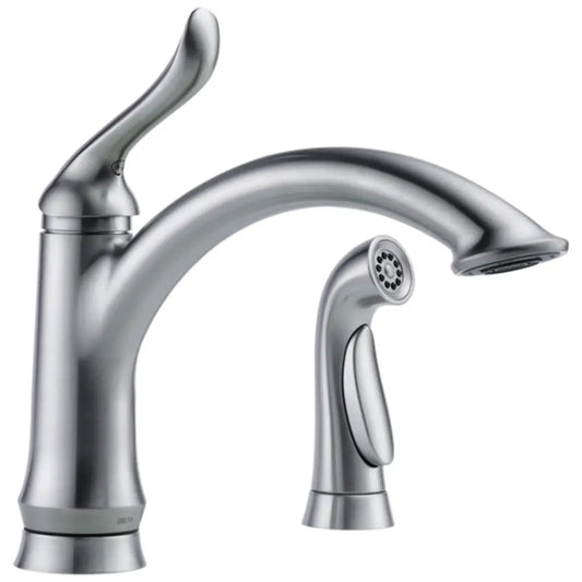 Delta Linden Kitchen Faucet with Side Spray and Optional Base Plate - Includes Lifetime Warranty