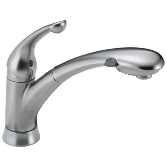 Delta Signature Pull-Out Kitchen Faucet with Soap/Lotion Dispenser - Includes Lifetime Warranty
