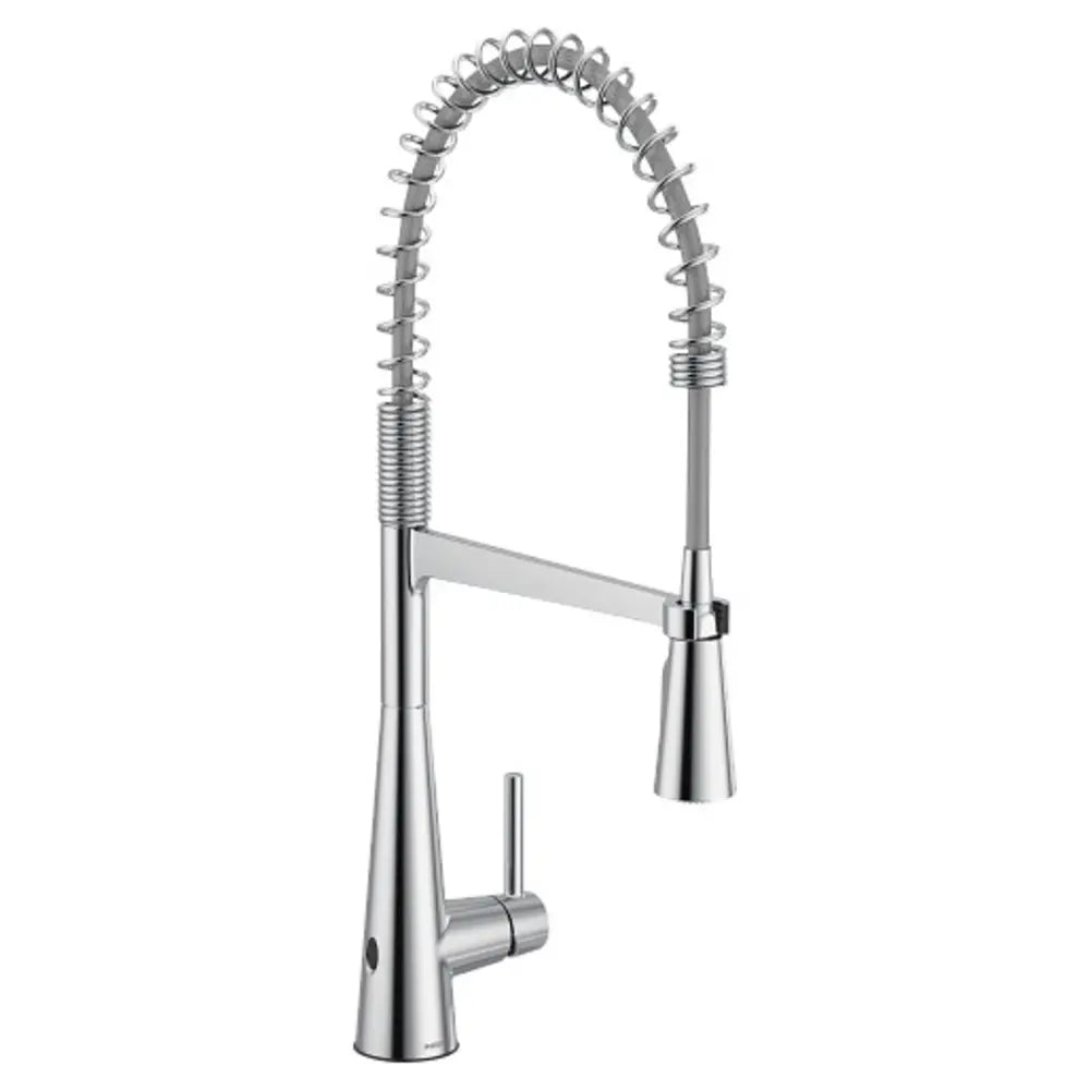 Moen Sleek 1.5 GPM Single Hole Pre-Rinse Pull Down Kitchen Faucet with PowerClean, Reflex, Duralock, and MotionSense Wave Technologies
