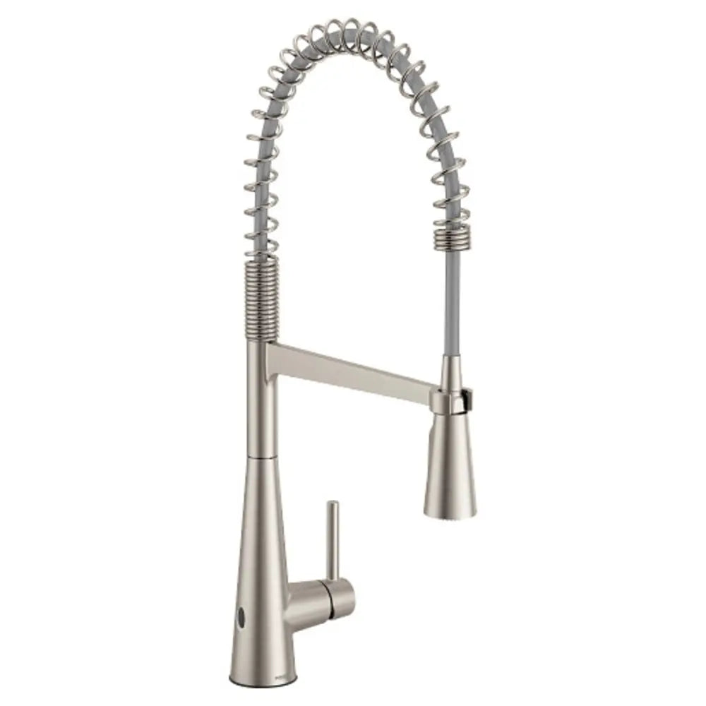 Moen Sleek 1.5 GPM Single Hole Pre-Rinse Pull Down Kitchen Faucet with PowerClean, Reflex, Duralock, and MotionSense Wave Technologies