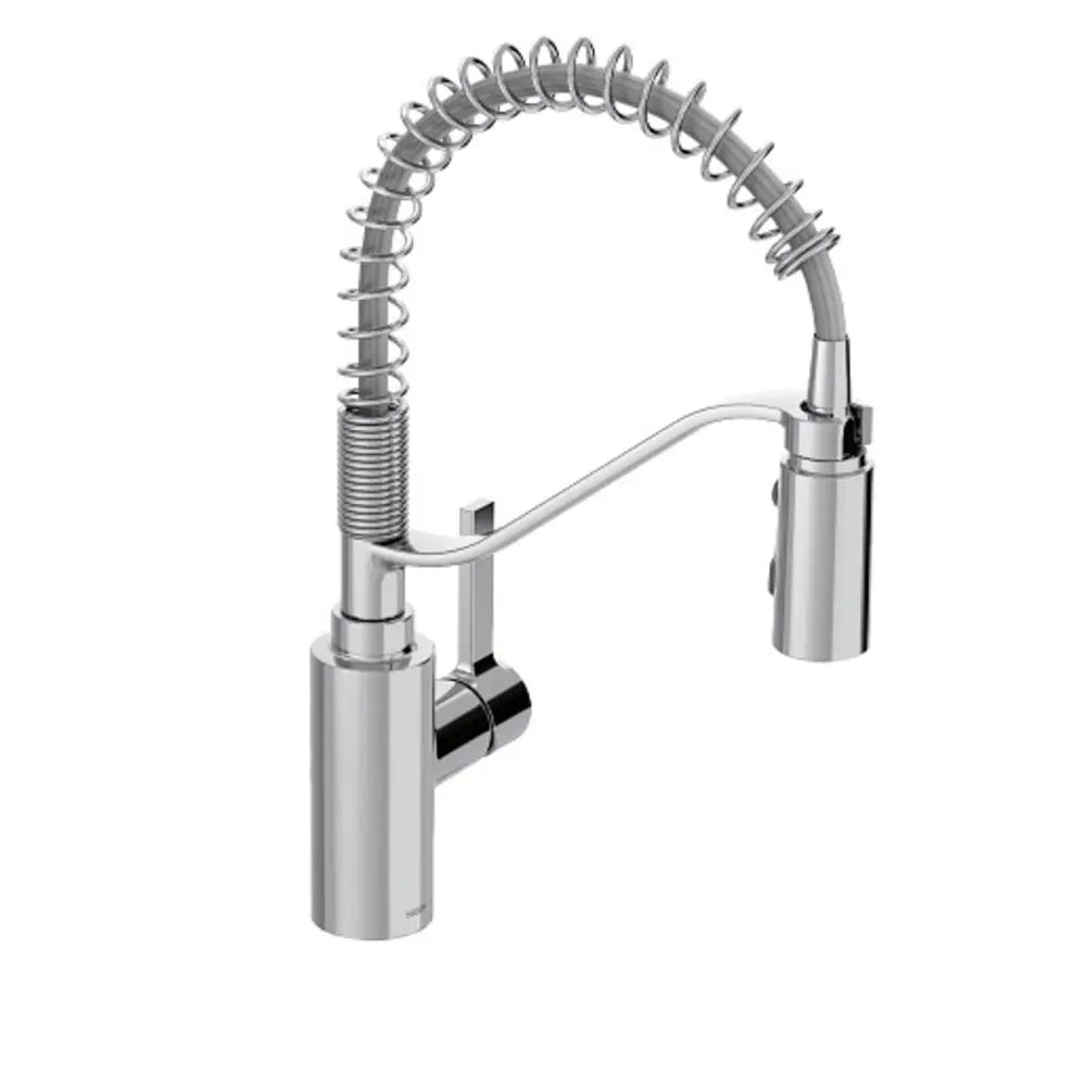 Moen Genta LX 1.5 GPM Single Hole Pre-Rinse Pull Down Kitchen Faucet with Duralock, Duralast, and PowerBoost Technologies - Includes Escutcheon