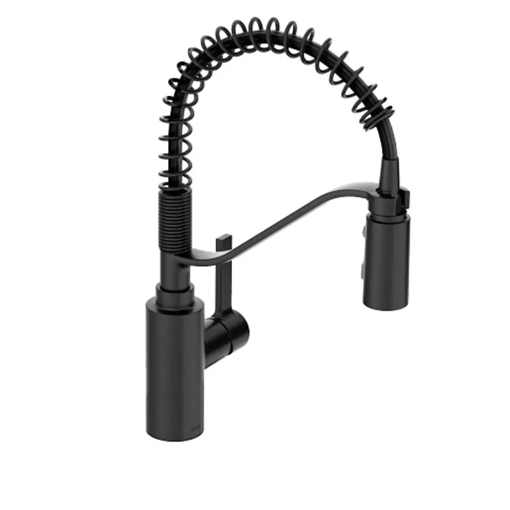 Moen Genta LX 1.5 GPM Single Hole Pre-Rinse Pull Down Kitchen Faucet with Duralock, Duralast, and PowerBoost Technologies - Includes Escutcheon