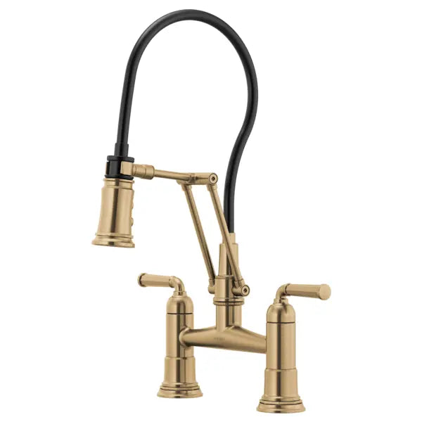 Brizo Rook 1.8 GPM Bridge Kitchen Faucet with Articulating Arm - Limited Lifetime Warranty