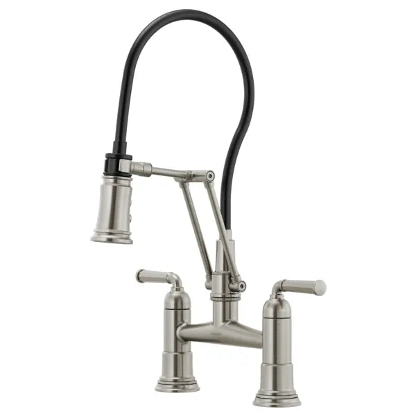 Brizo Rook 1.8 GPM Bridge Kitchen Faucet with Articulating Arm - Limited Lifetime Warranty
