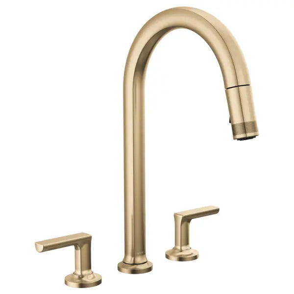 Brizo Kintsu 1.8 GPM Widespread Pull Down Kitchen Faucet with Arc Spout - Less Handles