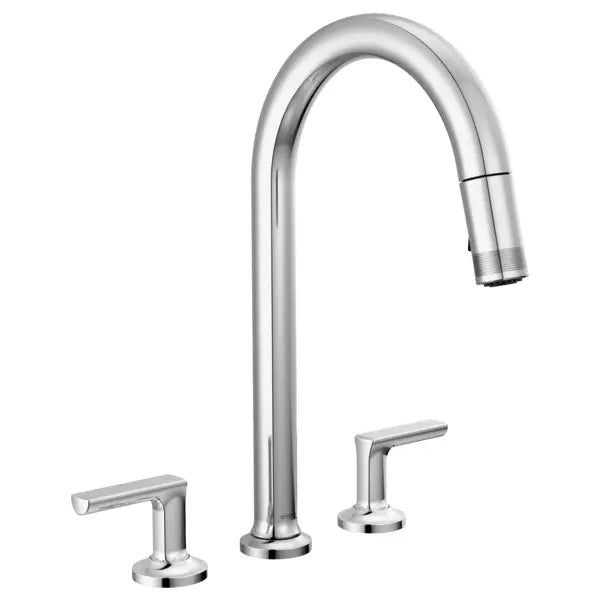 Brizo Kintsu 1.8 GPM Widespread Pull Down Kitchen Faucet with Arc Spout - Less Handles