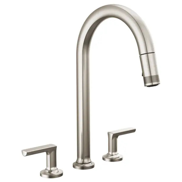 Brizo Kintsu 1.8 GPM Widespread Pull Down Kitchen Faucet with Arc Spout - Less Handles