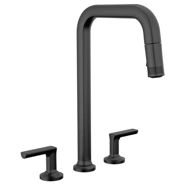 Brizo Kintsu 1.8 GPM Widespread Pull Down Kitchen Faucet with Square Spout - Less Handles
