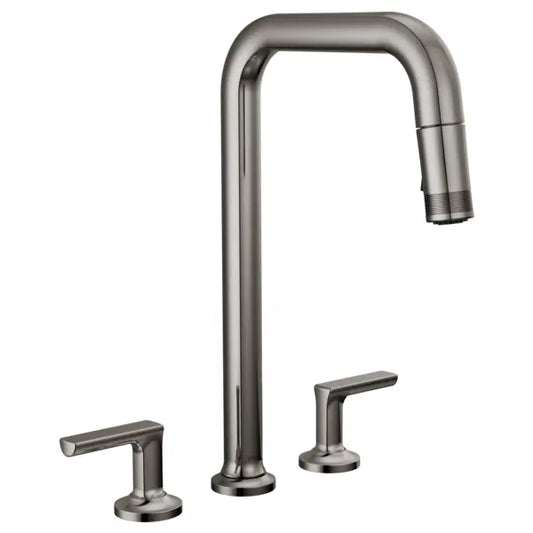 Brizo Kintsu 1.8 GPM Widespread Pull Down Kitchen Faucet with Square Spout - Less Handles