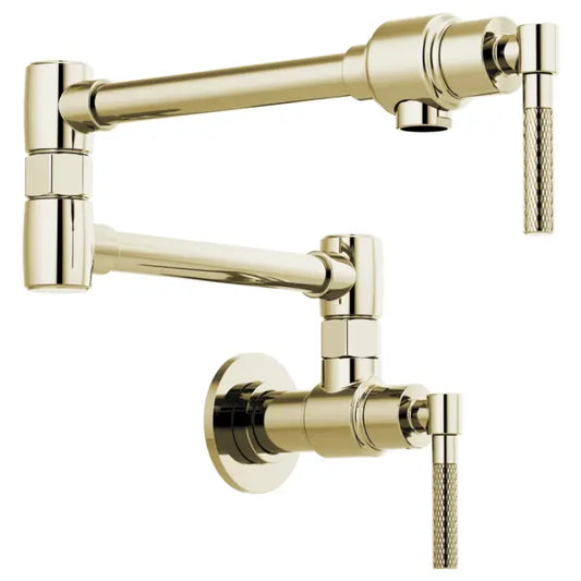Brizo Litze 4 GPM Wall Mounted Double Handle Pot Filler with Knurled Handles - Limited Lifetime Warranty