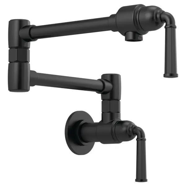 Brizo Rook 4 GPM Wall Mounted Double Handle Pot Filler Faucet with Brass Handles
