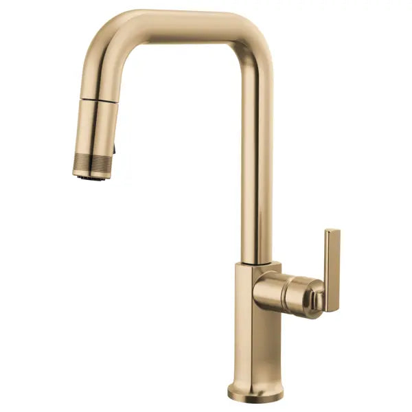 Brizo Kintsu 1.8 GPM Single Hole Pull Down Kitchen Faucet with Square Spout - Less Handle